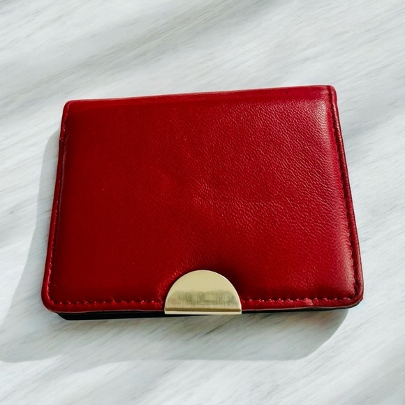 Wallet, genuine leather, Apt 9.,red, small, red/black - Picture 1 of 10